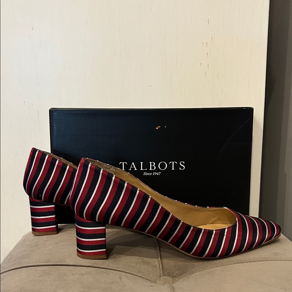 Talbots Striped Red and Blue Heels
